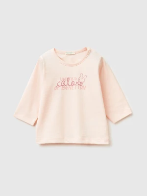 Benetton, T-shirt In Warm Cotton, Size: 50, Soft Pink, Kids United Colors of Benetton