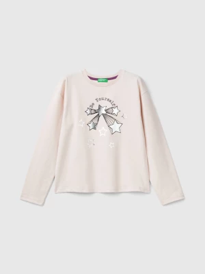 Benetton, T-shirt In Warm Organic Cotton, size 2XL, Soft Pink, Kids United Colors of Benetton