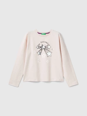 Benetton, T-shirt In Warm Organic Cotton, size M, Soft Pink, Kids United Colors of Benetton