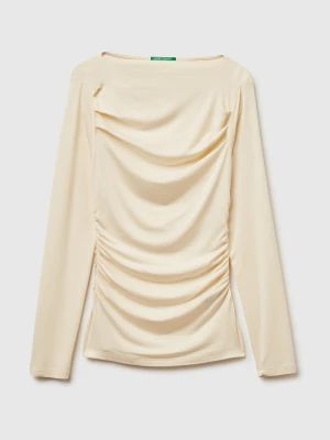 Benetton, T-shirt L/s, Size: XXS, Creamy White, Women United Colors of Benetton