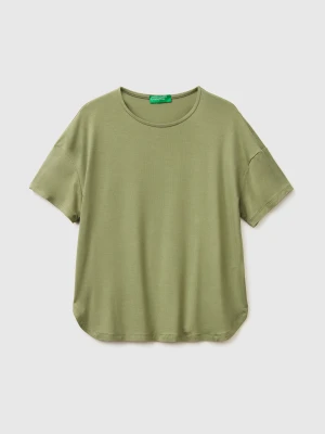 Benetton, Regular Fit T-shirt, Size: XS, Olive Green, Women United Colors of Benetton
