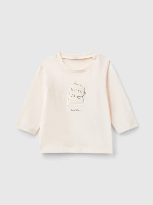 Benetton, T-shirt With Animal Patch, size 50, Soft Pink, Kids United Colors of Benetton