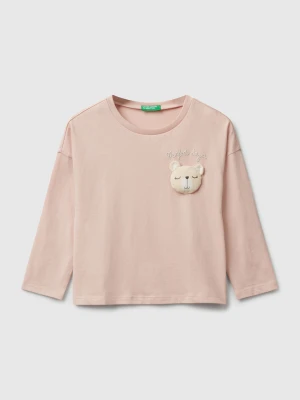 Benetton, T-shirt With Applique, Size: 116, Soft Pink, Kids United Colors of Benetton