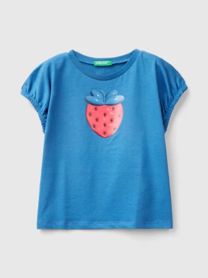 Benetton, T-shirt With Balloon Effect Print, size 104, Blue, Kids United Colors of Benetton
