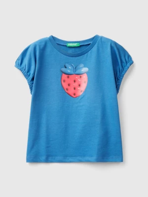 Benetton, T-shirt With Balloon Effect Print, size 90, Blue, Kids United Colors of Benetton