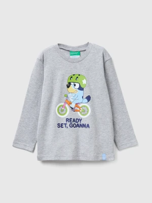 Benetton, T-shirt With Bluey ©ludo Studio Print, Size: 116, Light Gray, Kids United Colors of Benetton