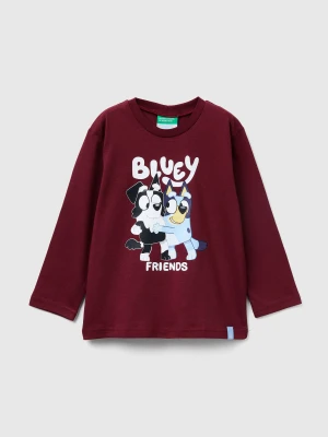 Benetton, T-shirt With Bluey ©ludo Studio Print, Size: 90, Burgundy, Kids United Colors of Benetton