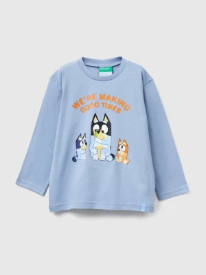 Benetton, T-shirt With Bluey ©ludo Studio Print, Size: 90, Light Blue, Kids United Colors of Benetton
