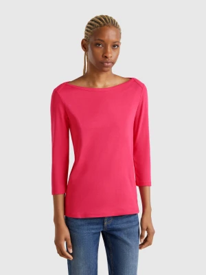 Benetton, T-shirt With Boat Neck In 100% Cotton, size XXS, Strawberry, Women United Colors of Benetton