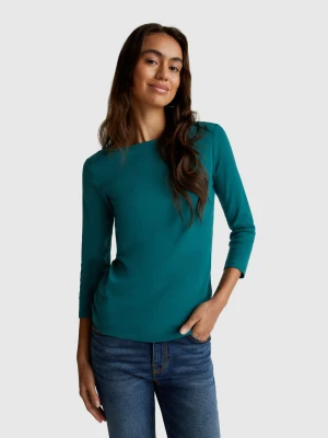 Benetton, T-shirt With Boat Neck, size XXS, Dark Green, Women United Colors of Benetton