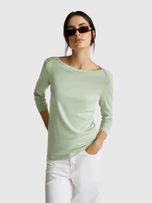 Benetton, T-shirt With Boat Neck, size XXS, Light Green, Women United Colors of Benetton