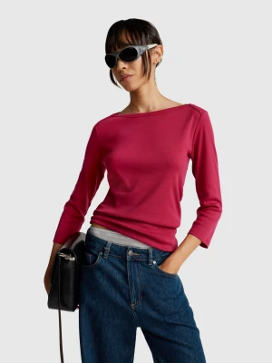 Benetton, T-shirt With Boat Neck, size XXS, Red, Women United Colors of Benetton