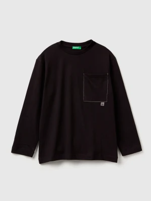 Benetton, T-shirt With Bold Print, size XL, Black, Kids United Colors of Benetton