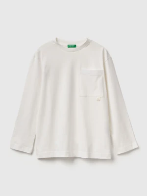 Benetton, T-shirt With Bold Print, size XL, Creamy White, Kids United Colors of Benetton