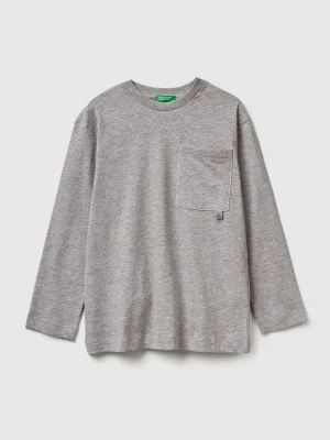 Benetton, T-shirt With Bold Print, Size: XL, Light Gray, Kids United Colors of Benetton