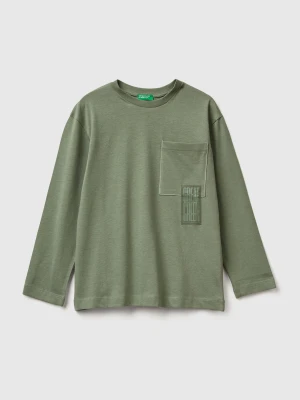 Benetton, T-shirt With Bold Print, size XL, Military Green, Kids United Colors of Benetton