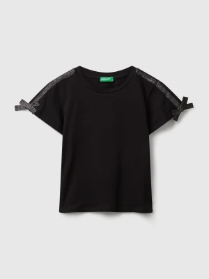 Benetton, T-shirt With Bows, size XL, Black, Kids United Colors of Benetton