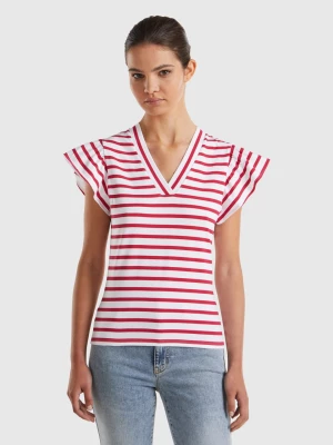 Benetton, T-shirt With Cap Sleeves, size L, Red, Women United Colors of Benetton