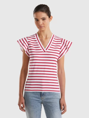 Benetton, T-shirt With Cap Sleeves, size XL, Red, Women United Colors of Benetton