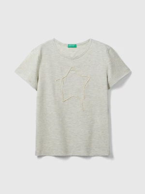 Benetton, T-shirt With Cord Embroidery, size 2XL, Light Gray, Kids United Colors of Benetton
