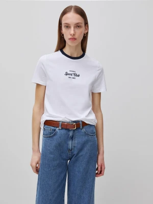 Zdjęcie produktu Benetton, T-shirt With Embroidered Crest, White, Women United Colors Of Benetton