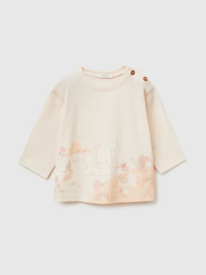 Benetton, T-shirt With Embroidery And Print, Size: 82, Soft Pink, Kids United Colors of Benetton
