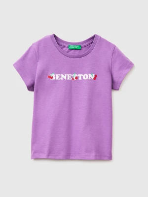Benetton, T-shirt With Glitter Print, Size: 116, Kids United Colors of Benetton