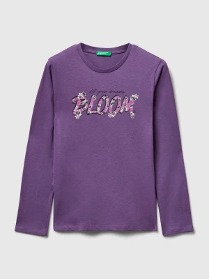 Benetton, T-shirt With Glitter Print, size XL, , Kids United Colors of Benetton