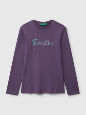 Benetton, T-shirt With Glitter Print, Size: XL, Kids United Colors of Benetton