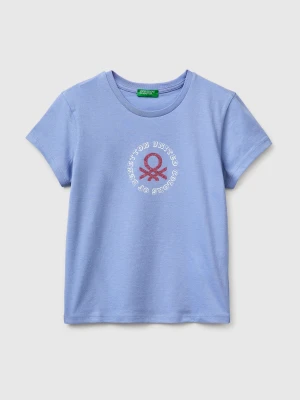 Benetton, T-shirt With Glitter Print, Size: XL, Kids United Colors of Benetton