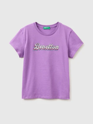 Benetton, T-shirt With Glitter Print, Size: XL, Kids United Colors of Benetton