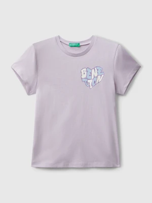 Benetton, T-shirt With Glittery Logo, size XL, , Kids United Colors of Benetton