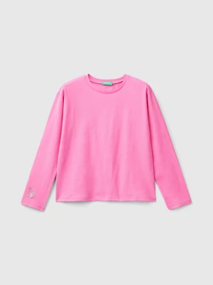 Benetton, T-shirt With Glittery Print, size 3XL, Pink, Kids United Colors of Benetton