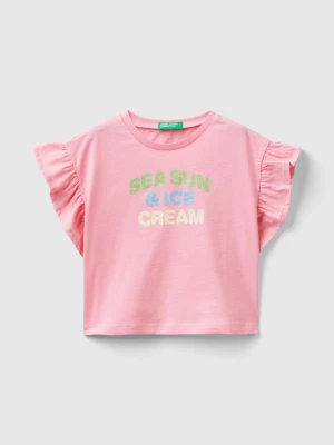 Benetton, T-shirt With Ice-cream Print And Glitter, size 104, Pink, Kids United Colors of Benetton