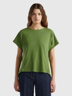 Benetton, T-shirt With Kimono Sleeves, size L, Military Green, Women United Colors of Benetton