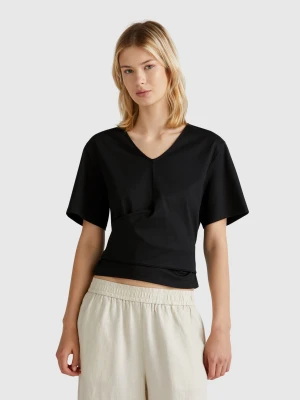 Benetton, T-shirt With Knot On The Back, size XXS, Black, Women United Colors of Benetton