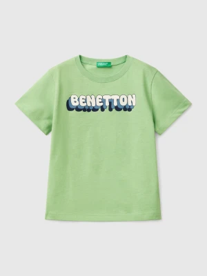 Benetton, T-shirt With Logo Print, size 116, Green, Kids United Colors of Benetton