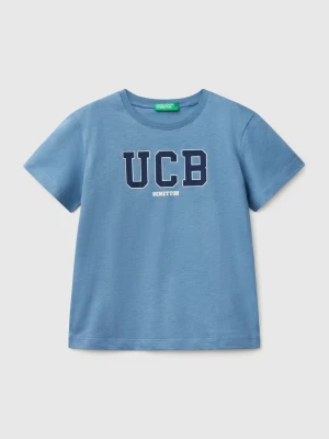 Benetton, T-shirt With Logo Print, size 116, Light Blue, Kids United Colors of Benetton