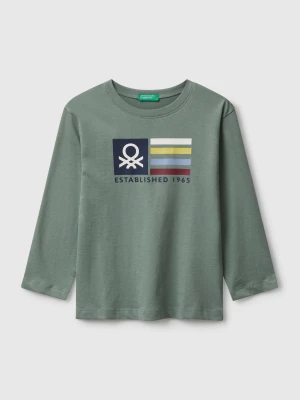 Benetton, T-shirt With Logo Print, size 116, Light Green, Kids United Colors of Benetton