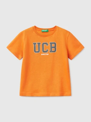 Benetton, T-shirt With Logo Print, size 116, Orange, Kids United Colors of Benetton