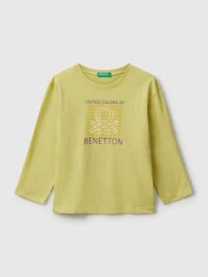 Benetton, T-shirt With Logo Print, size 116, Yellow, Kids United Colors of Benetton