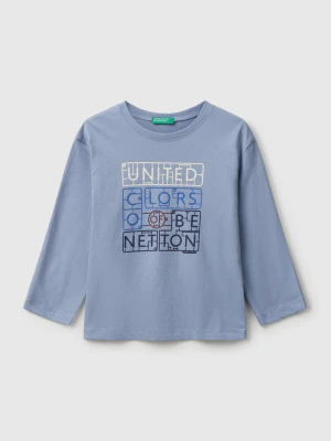 Benetton, T-shirt With Logo Print, Size: 82, Light Blue, Kids United Colors of Benetton