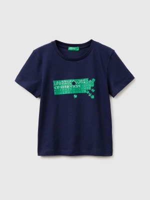 Benetton, T-shirt With Logo, Size: 116, Dark Blue, Kids United Colors of Benetton