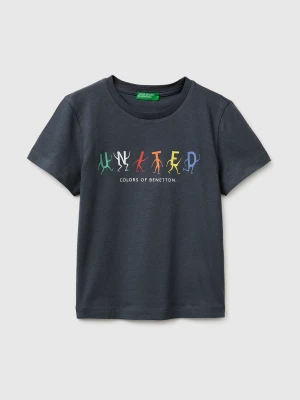 Benetton, T-shirt With Logo, Size: 116, Dark Gray, Kids United Colors of Benetton