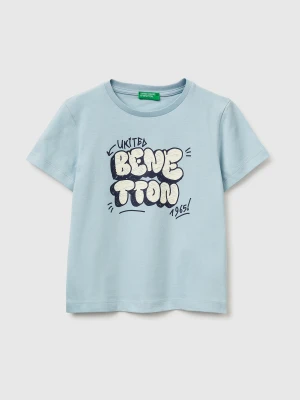 Benetton, T-shirt With Logo, Size: 116, Sky Blue, Kids United Colors of Benetton