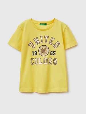 Benetton, T-shirt With Logo, Size: 116, Yellow, Kids United Colors of Benetton