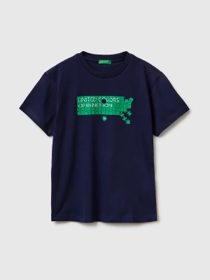 Benetton, T-shirt With Logo, Size: XL, Dark Blue, Kids United Colors of Benetton