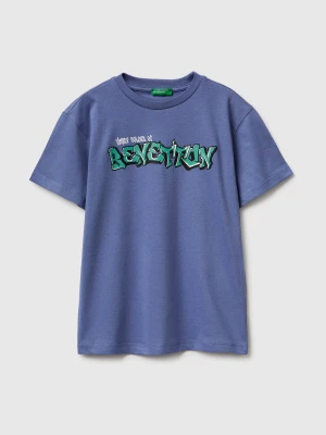 Benetton, T-shirt With Logo, Size: XL, Light Blue, Kids United Colors of Benetton