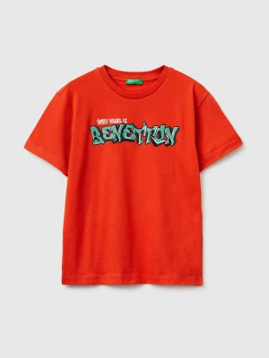 Benetton, T-shirt With Logo, Size: XL, Red, Kids United Colors of Benetton