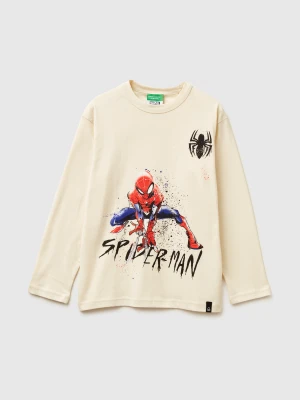 Benetton, T-shirt With ©marvel Spiderman Print, Size: XL, Creamy White, Kids United Colors of Benetton